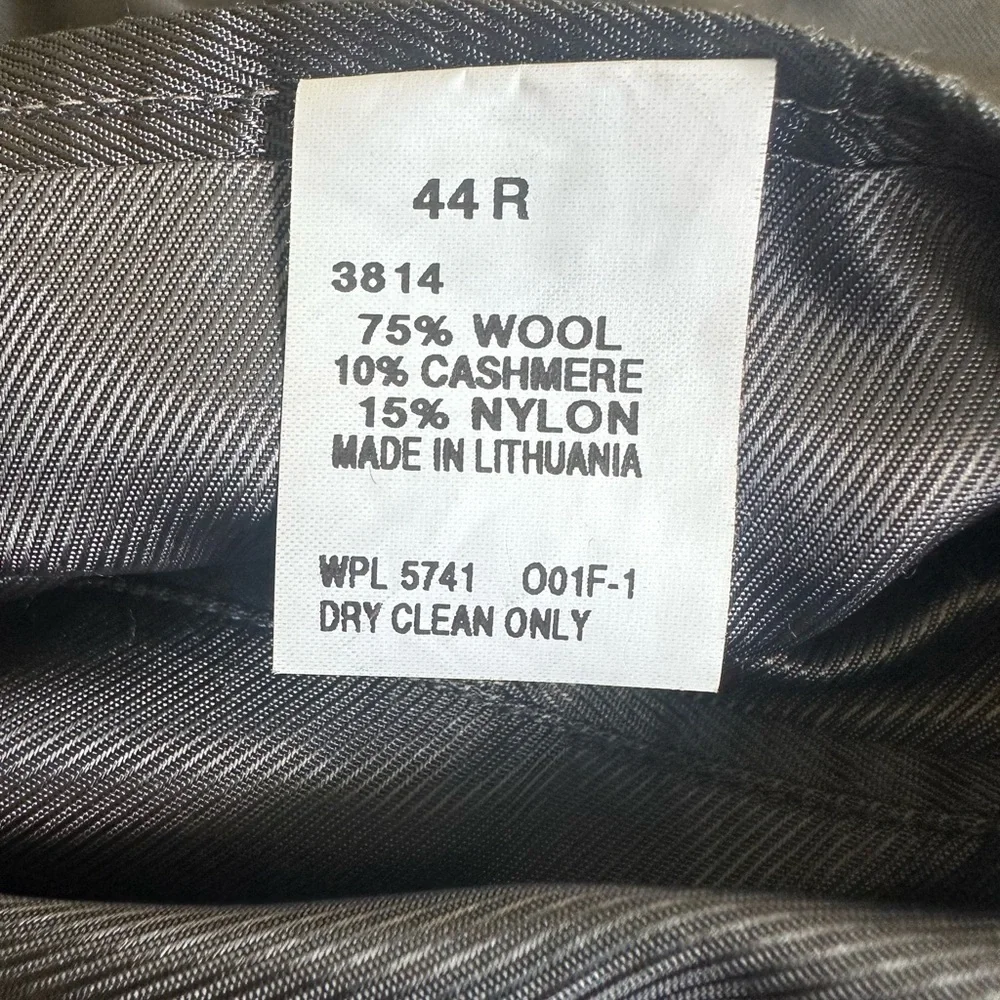 Oscar De La Renta Mens Size 44R Gray Suit Wool Cashmere Blend Jacket Sport Coat